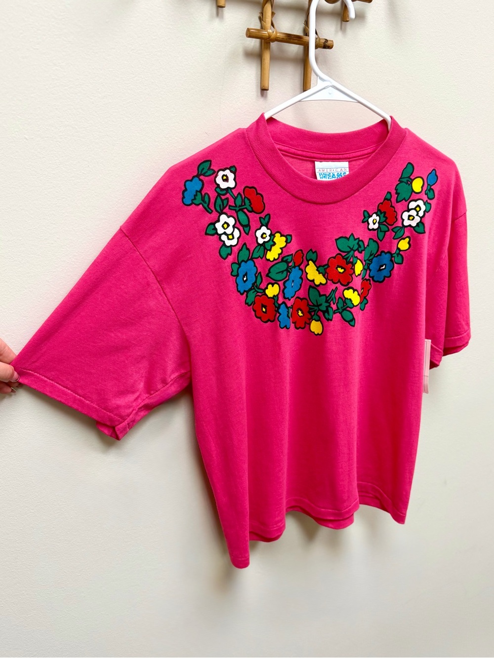 90s Vintage 🌼 NOS American Dreams Flower Crewneck Tee - Picture 2 of 5